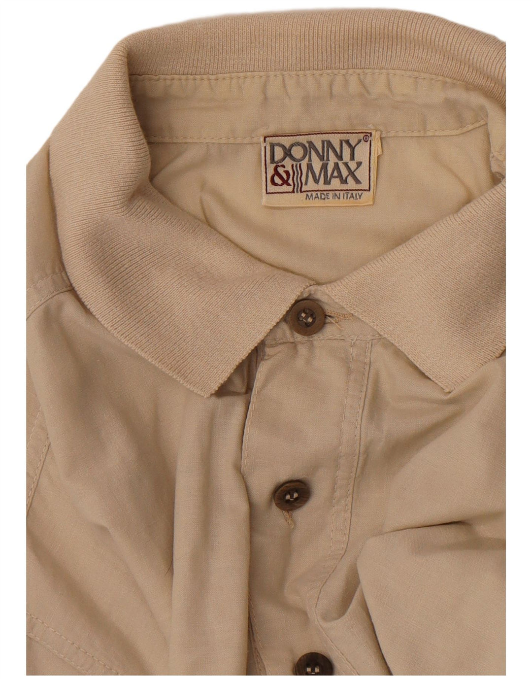 Donny & Max Mens Short Sleeve Pullover Shirt Medium Beige
