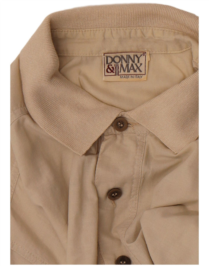 Donny & Max Mens Short Sleeve Pullover Shirt Medium Beige