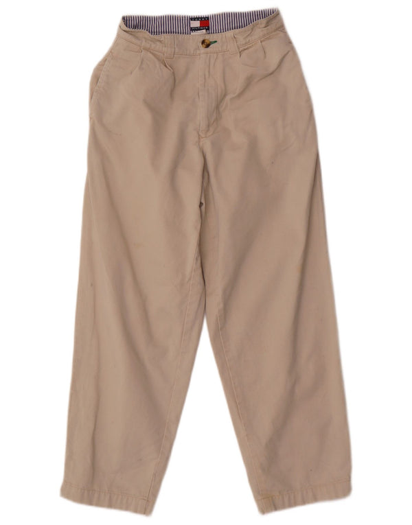 Tommy Hilfiger Boys Pegged Chino Trousers 7-8 Years W22 L24 Beige Cotton