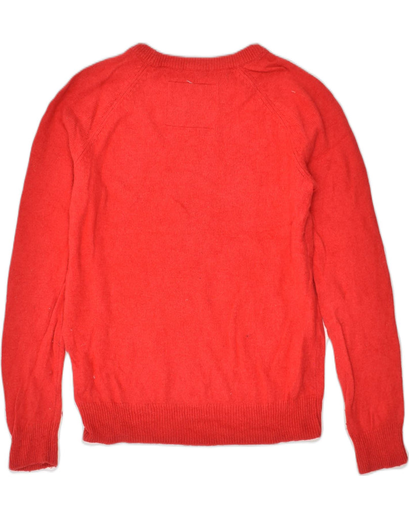 JACK WILLS Womens Boat Neck Jumper Sweater UK 12 Medium  Red Viscose | Vintage Jack Wills | Thrift | Second-Hand Jack Wills | Used Clothing | Messina Hembry 