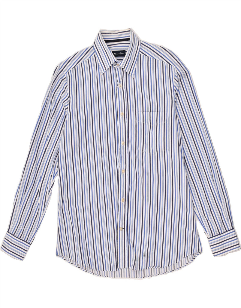 MASSIMO DUTTI Mens Shirt Medium Blue Striped Cotton | Vintage Massimo Dutti | Thrift | Second-Hand Massimo Dutti | Used Clothing | Messina Hembry 