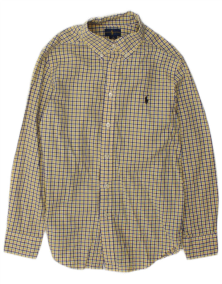 Ralph Lauren Boys Shirt 10-11 Years Medium Yellow Check Cotton