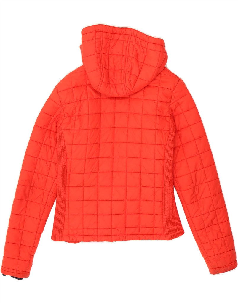 SUPERDRY Womens Hooded Padded Jacket UK 14 Medium Red Nylon Vintage Superdry and Second-Hand Superdry from Messina Hembry 