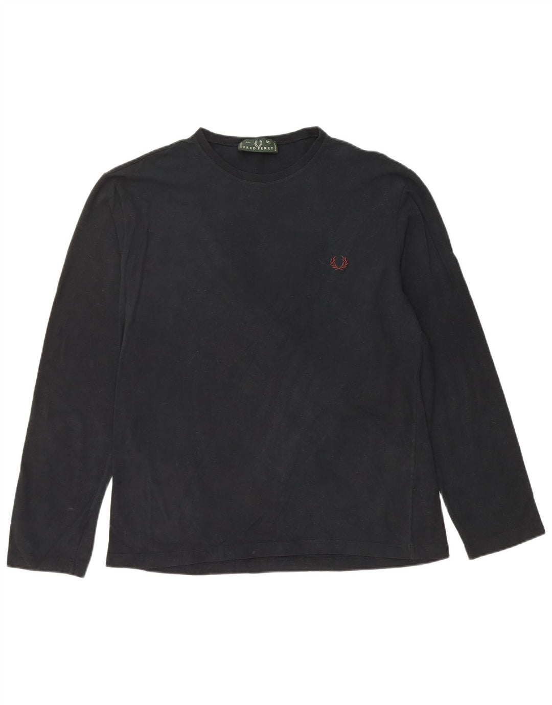 FRED PERRY Mens Top Long Sleeve XL Black Cotton