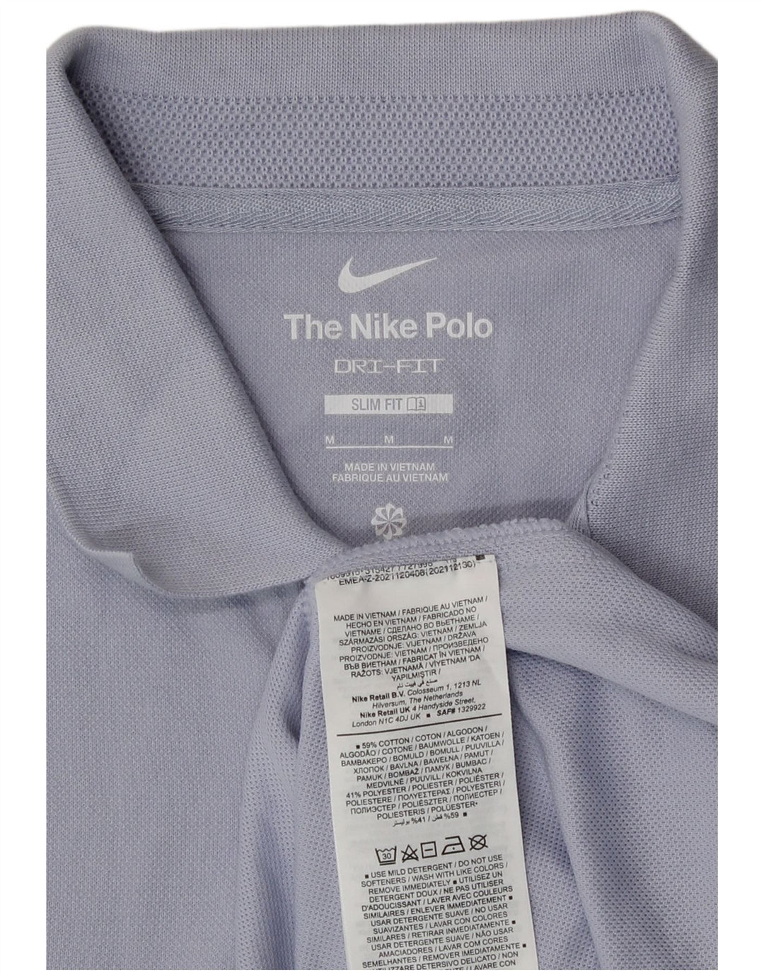 Nike Mens Slim Fit Polo Shirt Medium Purple Cotton