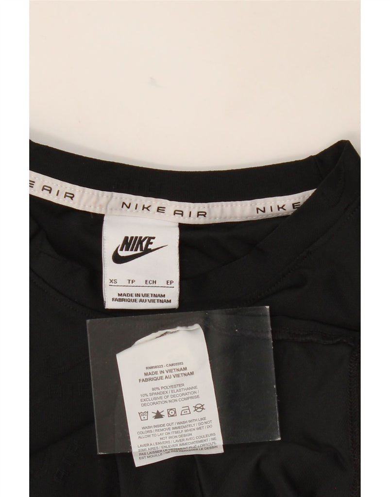 NIKE Womens Crop T-Shirt Top UK 6 XS Black Polyester Vintage Nike and Second-Hand Nike from Messina Hembry 
