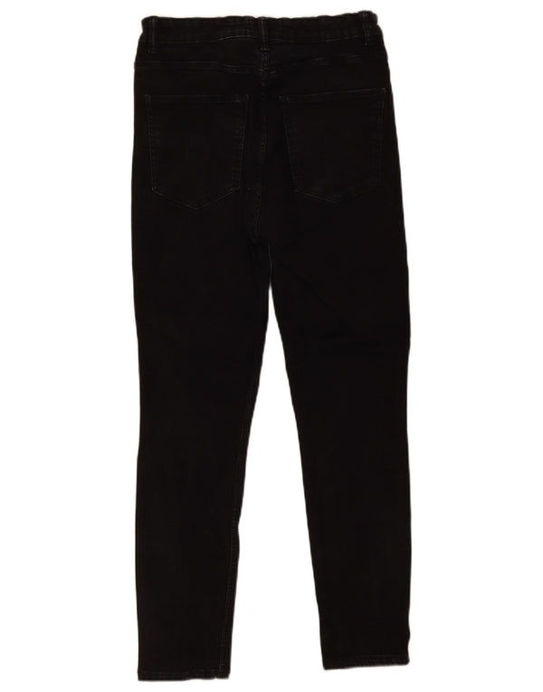 Zara Womens Crop Skinny Jeans EU 42 Large W32 L26 Black Cotton