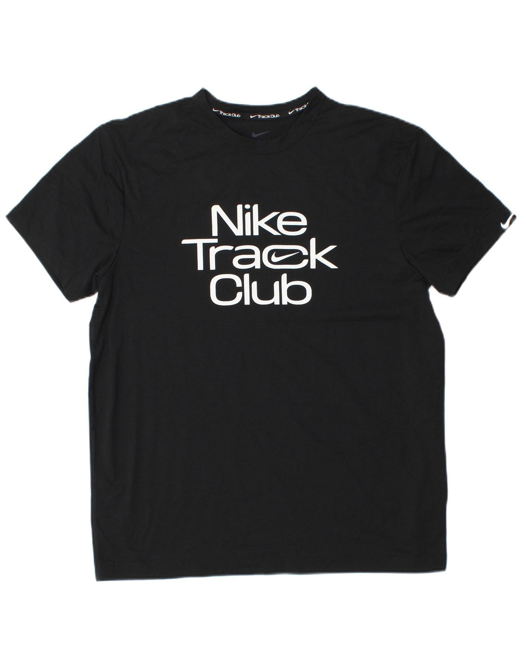 NIKE Mens Dri Fit Graphic T-Shirt Top Medium Black Polyester