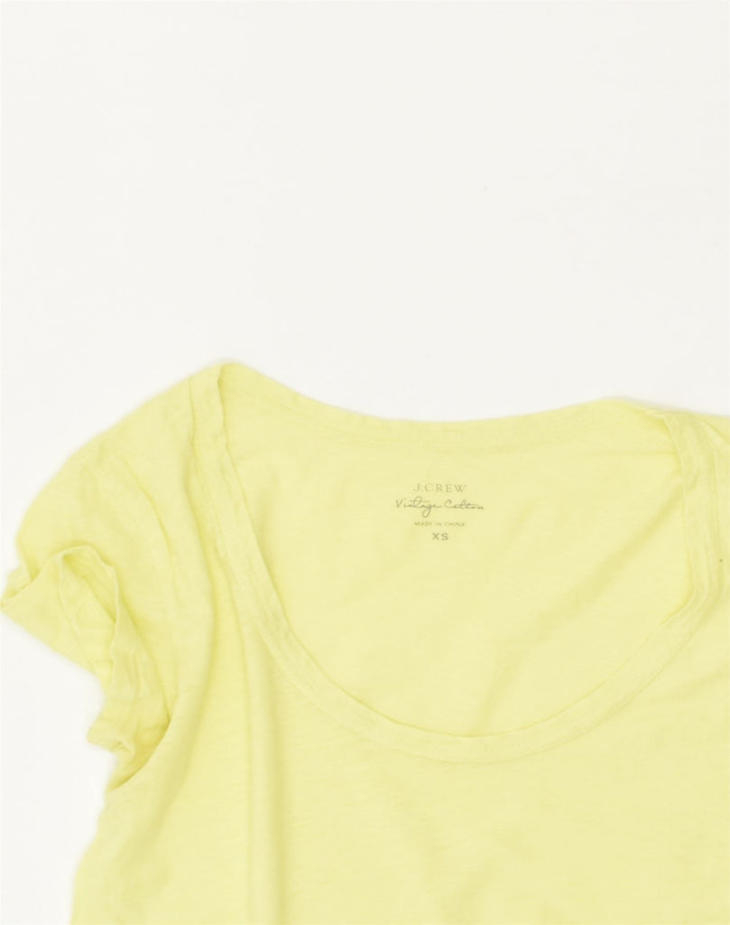 J. CREW Womens T-Shirt Top UK 4 XS Yellow Cotton | Vintage J. Crew | Thrift | Second-Hand J. Crew | Used Clothing | Messina Hembry 