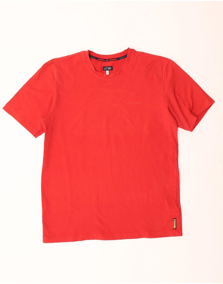 ARMANI JEANS Mens T-Shirt Top Large Red Cotton