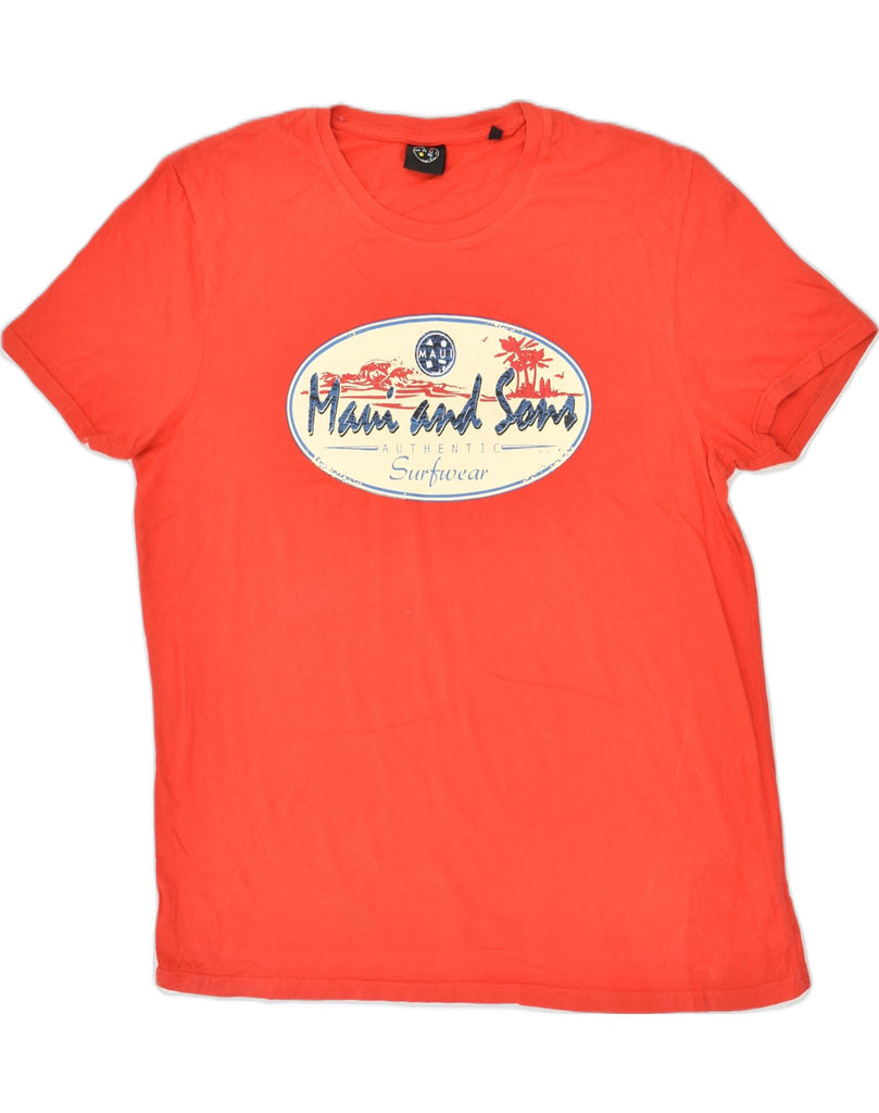 MAUI AND SONS Womens Graphic T-Shirt Top UK 20 2XL Red Cotton | Vintage Maui and Sons | Thrift | Second-Hand Maui and Sons | Used Clothing | Messina Hembry 