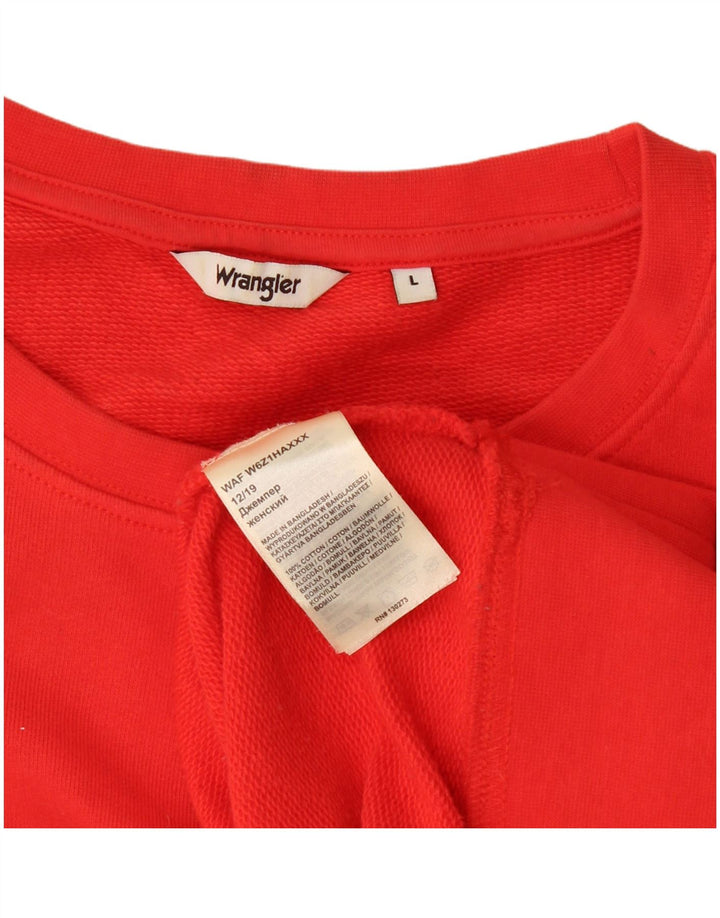 Wrangler Mens Sweatshirt Jumper Large Red Cotton