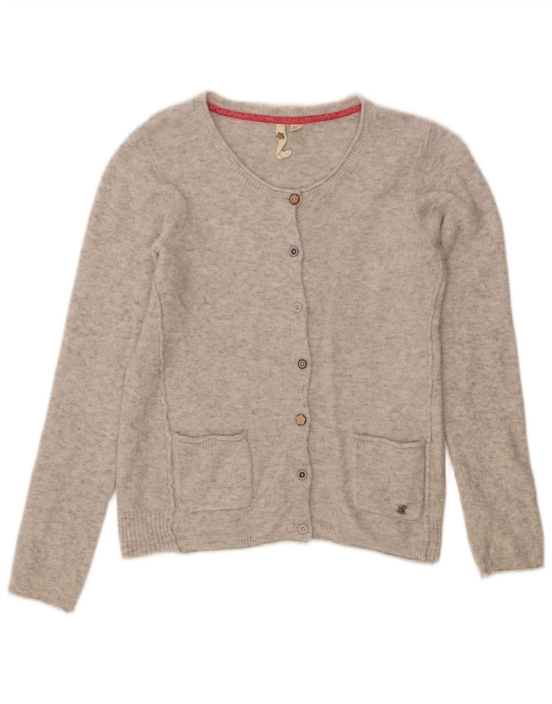 WHITE STUFF Womens Crop Cardigan Sweater UK 10 Small  Grey Flecked Nylon
