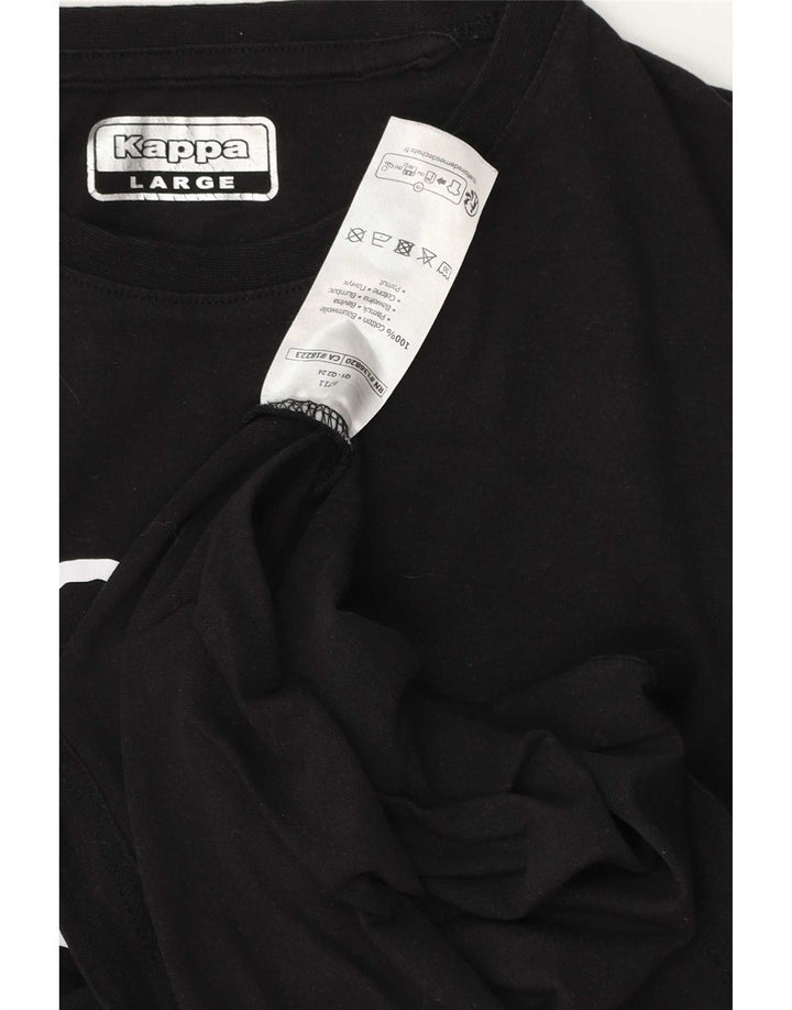 Kappa Womens Graphic T-Shirt Top Large Black Cotton