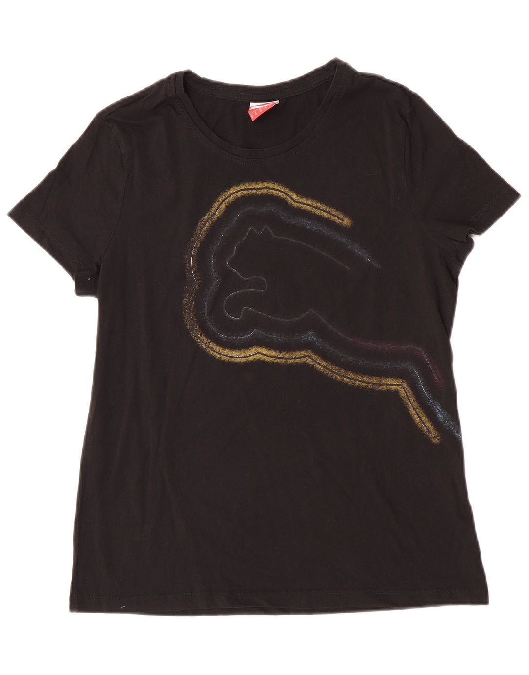 Puma Womens Graphic T-Shirt Top UK 16 Large Black