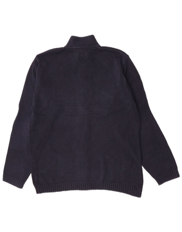Gant Mens Cardigan Sweater Large Navy Blue Cotton