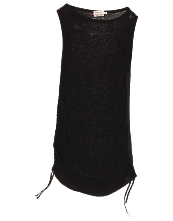 Max & Co. Womens See Through Slim Vest Top UK 12 Medium Black