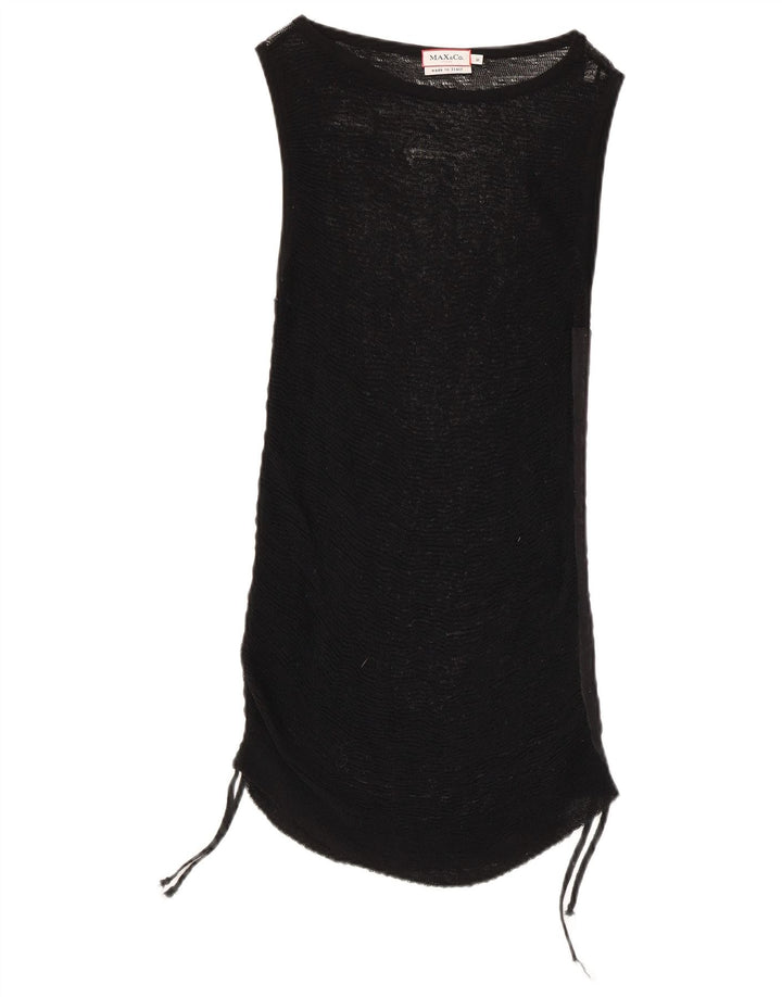 Max & Co. Womens See Through Slim Vest Top UK 12 Medium Black