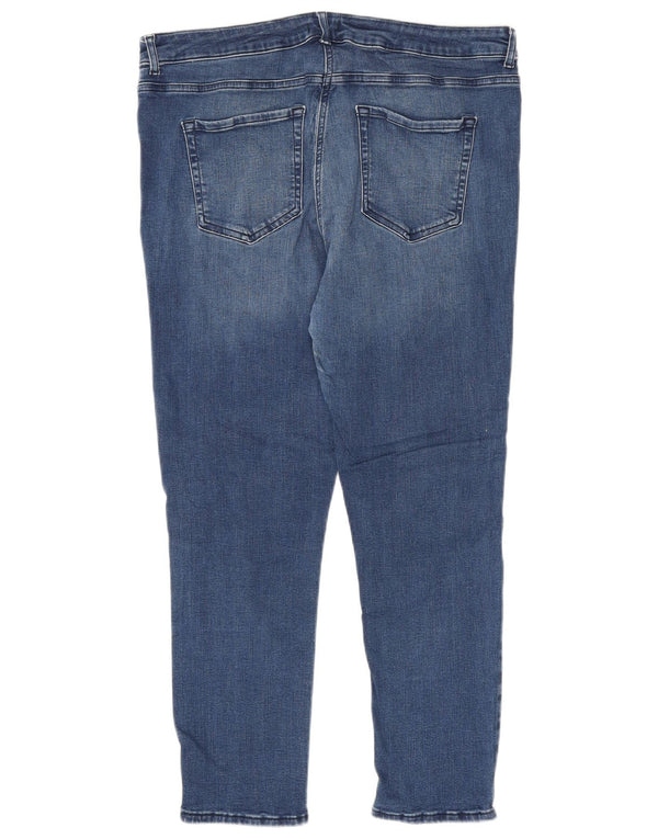 M&Co Womens Slim Jeans UK 18 XL W34 L27 Blue Cotton