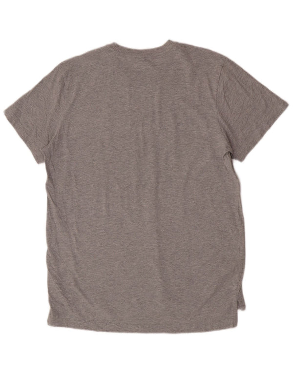 Adidas Mens Graphic T-Shirt Top Large Grey Flecked Cotton