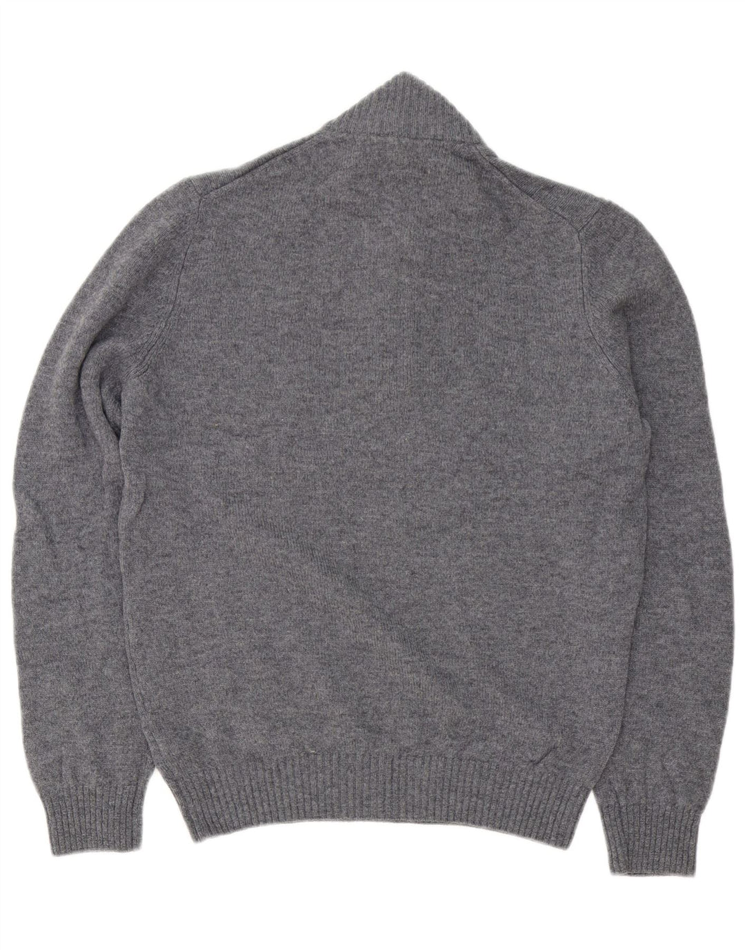 Marks & Spencer Mens Zip Neck Jumper Sweater Medium Grey Lambswool