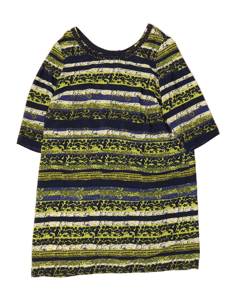 PER UNA Womens 3/4 Sleeve Tent Dress UK 20 2XL Multicoloured Striped Vintage Per Una and Second-Hand Per Una from Messina Hembry 