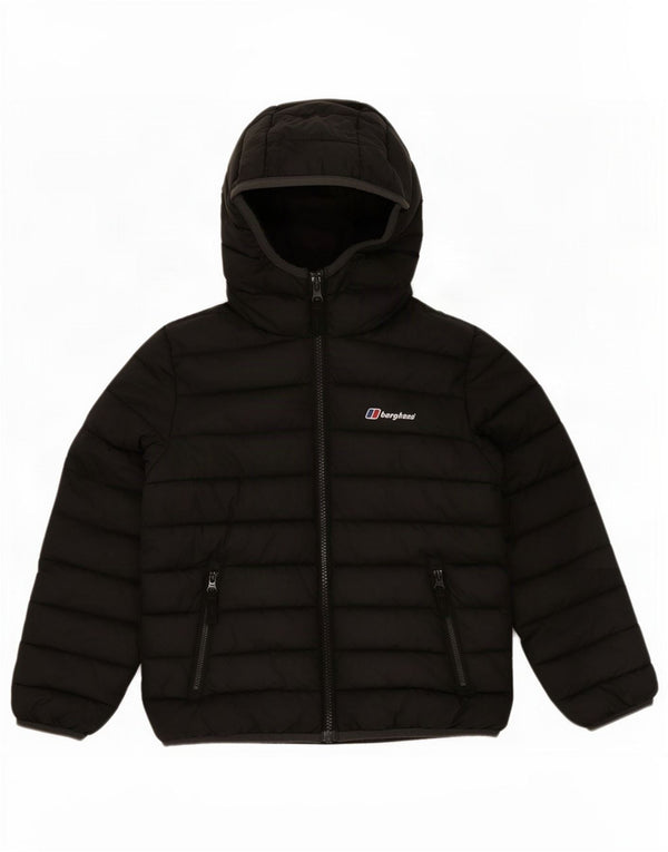 Berghaus Boys Hooded Padded Jacket 6-7 Years Black Polyester