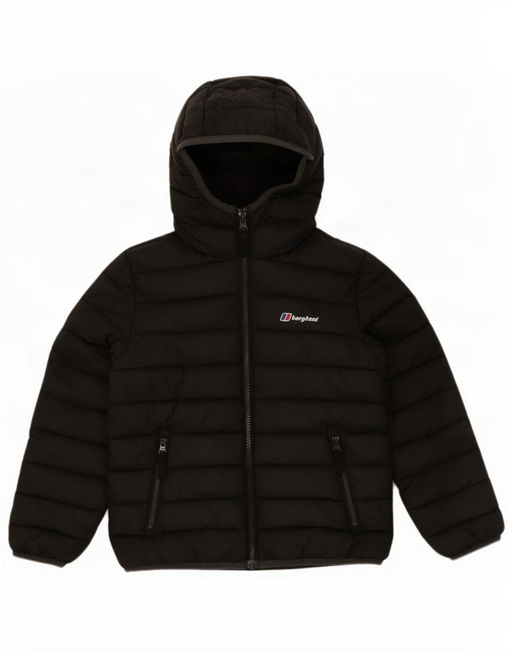 Berghaus Boys Hooded Padded Jacket 6-7 Years Black Polyester