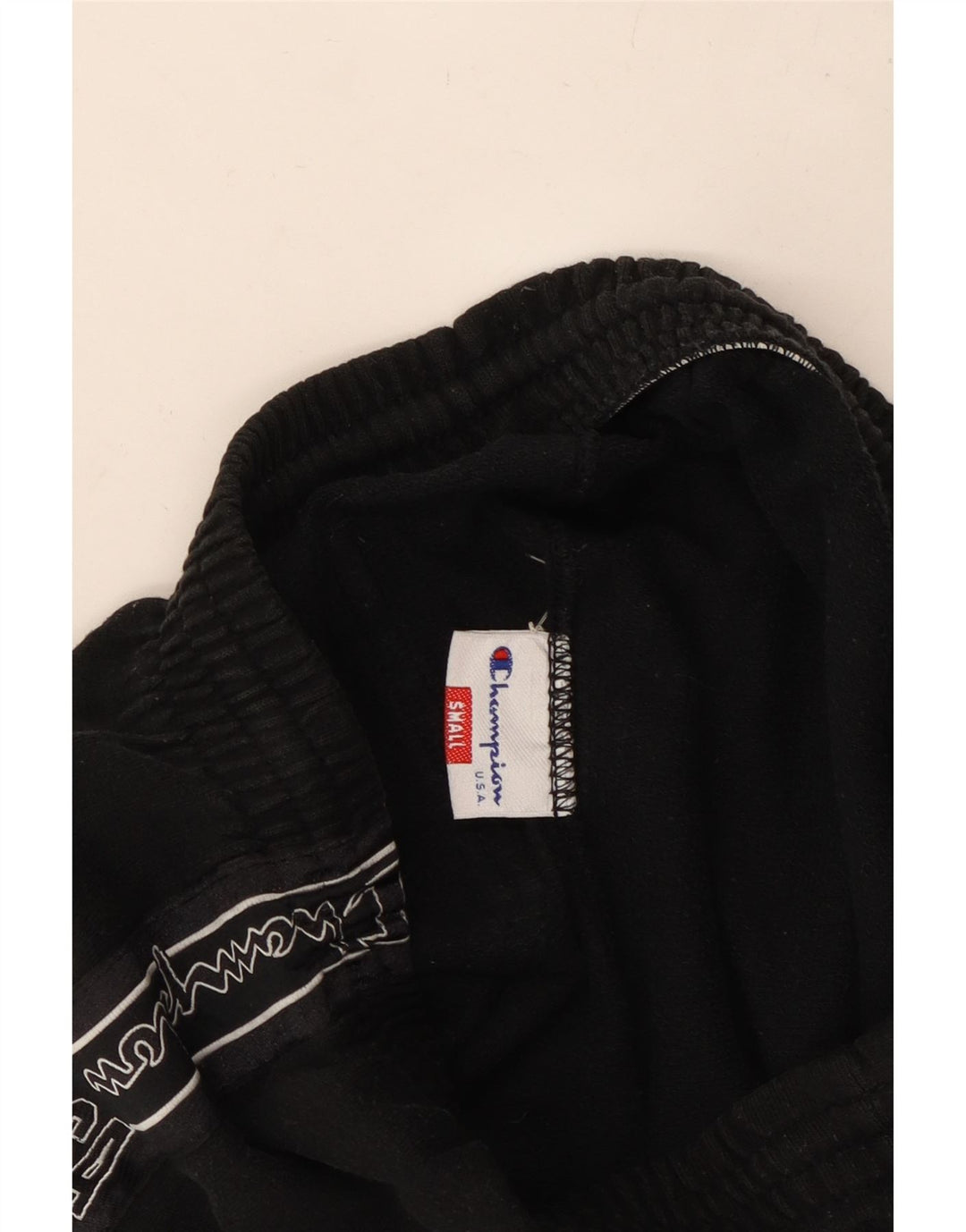 CHAMPION Mens Graphic Tracksuit Trousers Small  Black