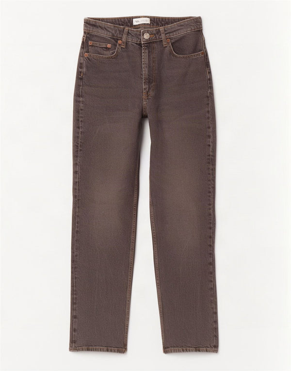 Zara Womens Straight Jeans EU 40 Medium W30 L29 Grey