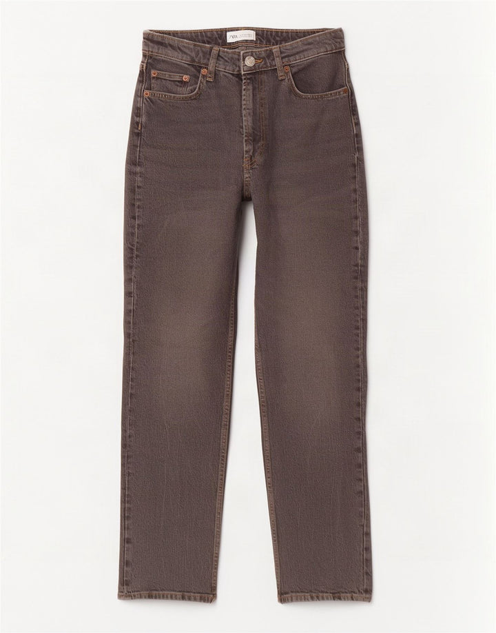 Zara Womens Straight Jeans EU 40 Medium W30 L29 Grey