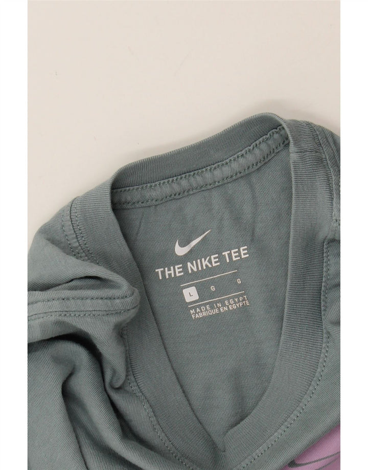 NIKE Mens Graphic T-Shirt Top Large Blue Cotton Vintage Nike and Second-Hand Nike from Messina Hembry 