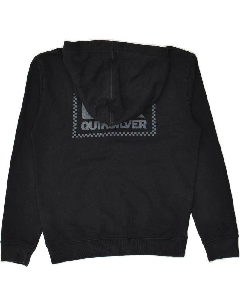 QUIKSILVER Boys Hoodie Jumper 11-12 Years Medium Black Cotton | Vintage Quiksilver | Thrift | Second-Hand Quiksilver | Used Clothing | Messina Hembry 