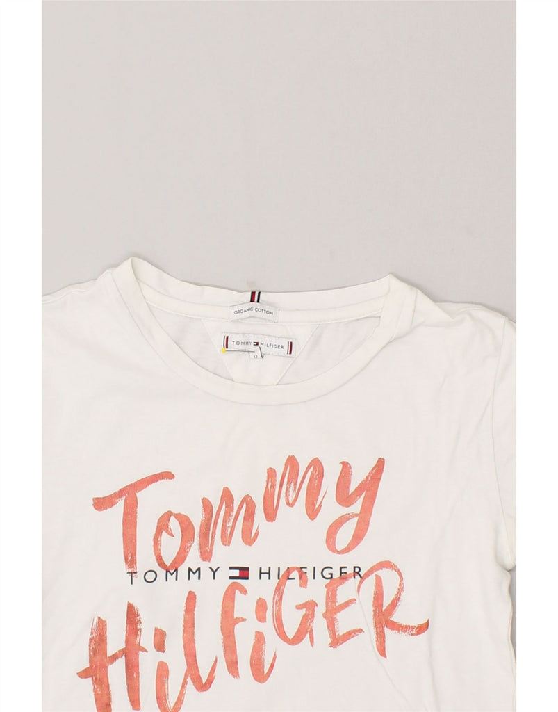 TOMMY HILFIGER Boys Graphic T-Shirt Top 11-12 Years White Cotton | Vintage Tommy Hilfiger | Thrift | Second-Hand Tommy Hilfiger | Used Clothing | Messina Hembry 