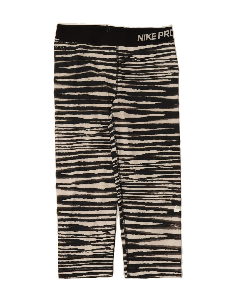 NIKE Womens Capri Leggings UK 12 Medium  Black Animal Print Polyester Vintage Nike and Second-Hand Nike from Messina Hembry 