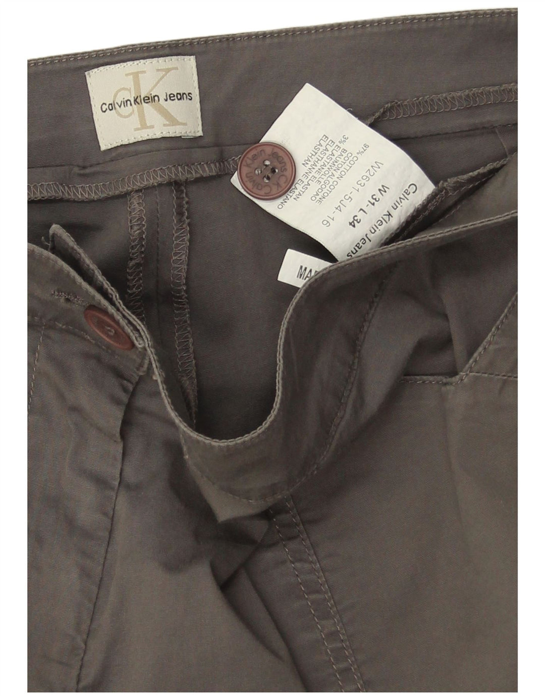 Calvin Klein Womens Bootcut Casual Trousers W31 L31 Grey Cotton
