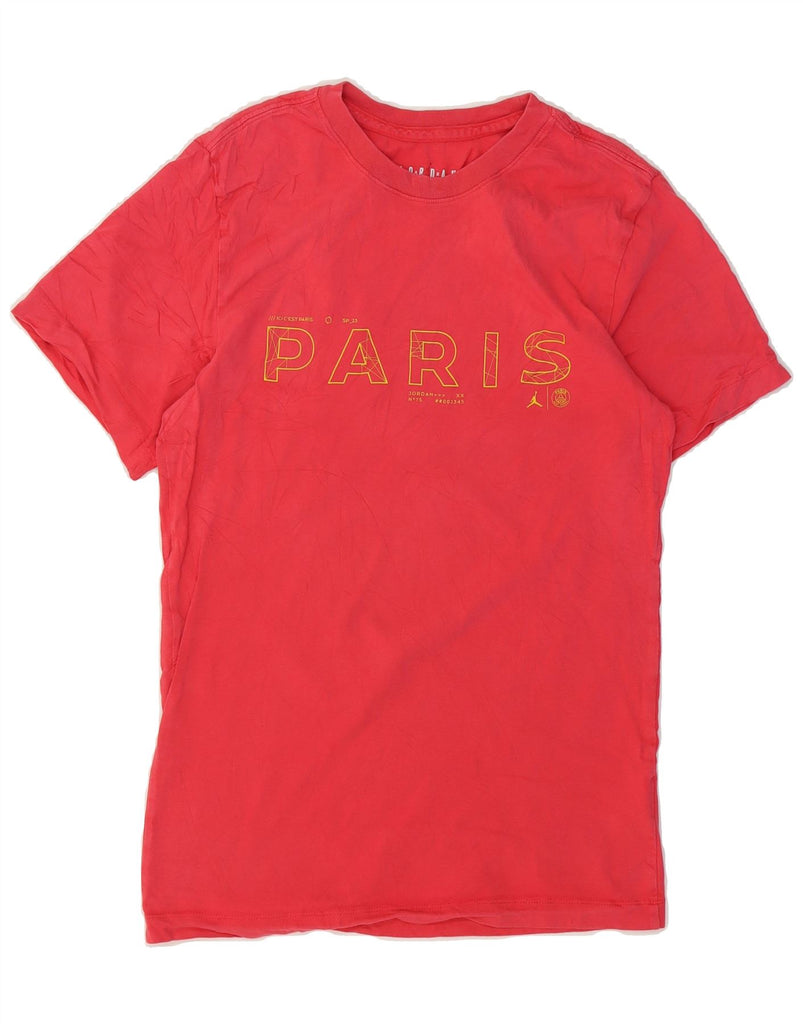JORDAN Mens Paris Graphic T-Shirt Top XS Red Cotton Vintage Jordan and Second-Hand Jordan from Messina Hembry 