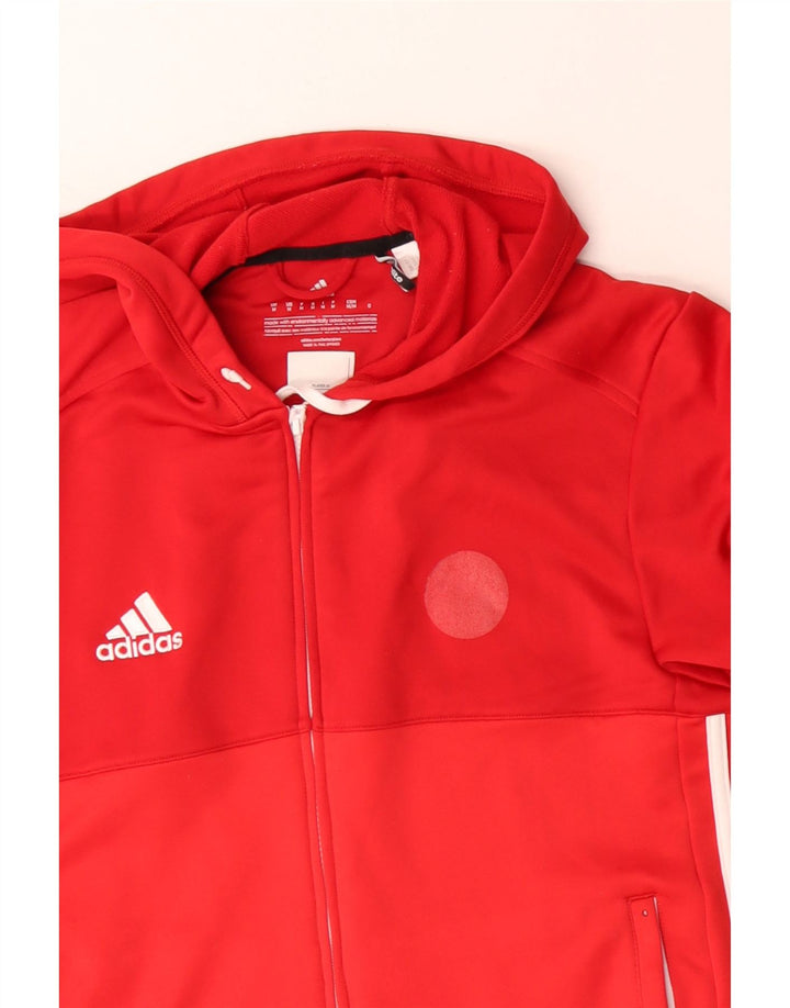 Adidas Mens Climalite Zip Hoodie Sweater Medium Red Polyester