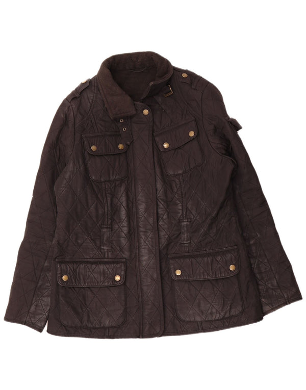 Barbour Womens Quilted Jacket UK 14 Large Black Polyester