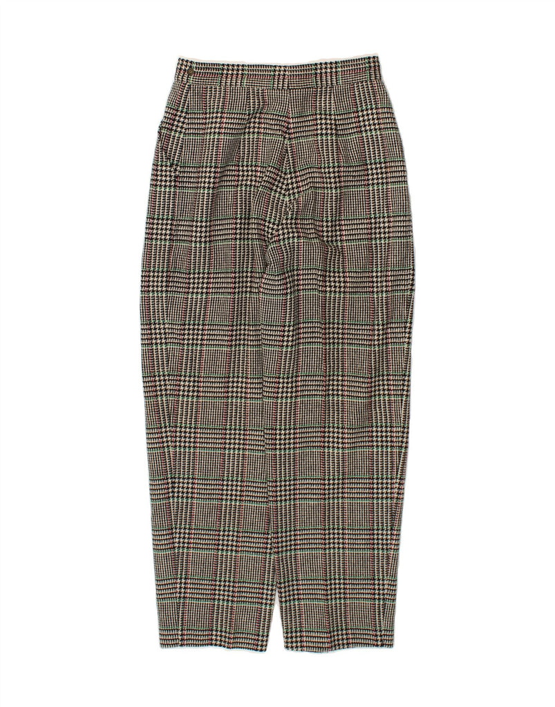 LES COPAINS Womens Tapered Chino Trousers US 2 XS W24 L29 Grey Check Wool Vintage Les Copains and Second-Hand Les Copains from Messina Hembry 
