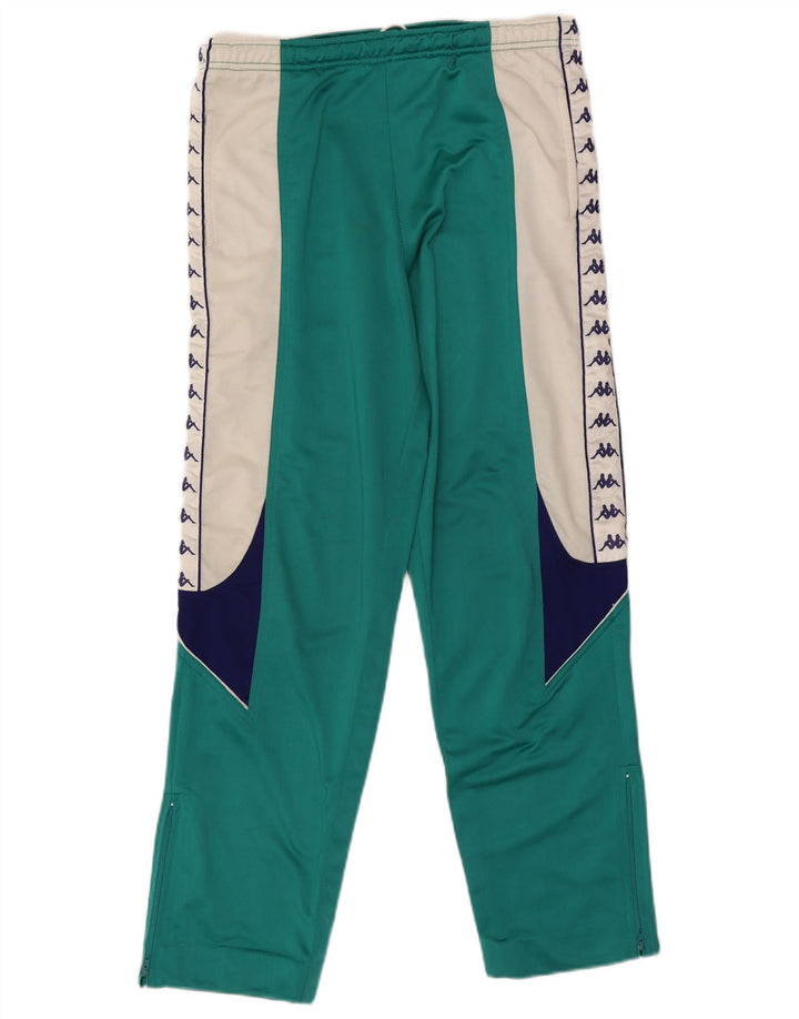Kappa Mens Graphic Tracksuit Trousers Large Green Colourblock