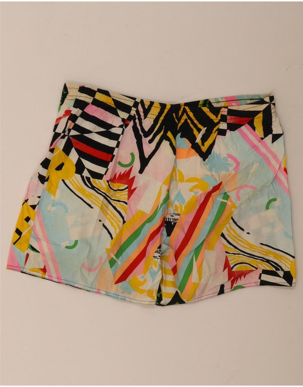 Vintage Mens Swimming Shorts 2XL  Multicoloured Geometric Cotton