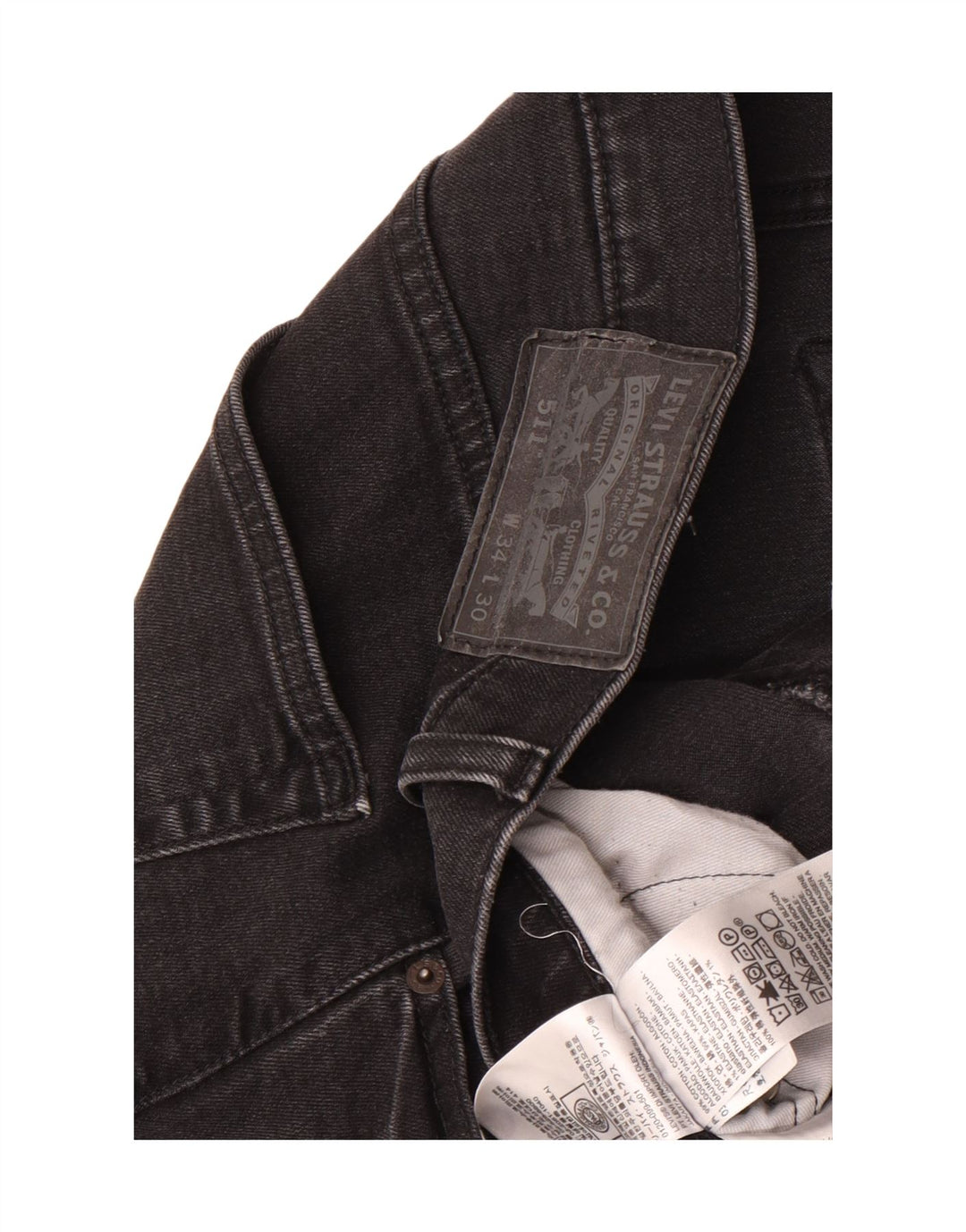 Levi's Mens 511 Slim Jeans W34 L30 Black Cotton