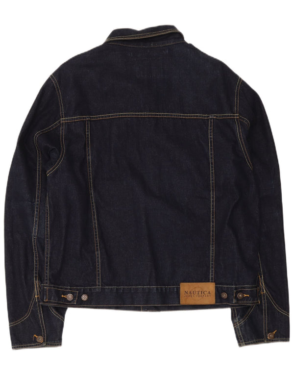 Nautica Mens Denim Jacket UK 42 XL Navy Blue Cotton
