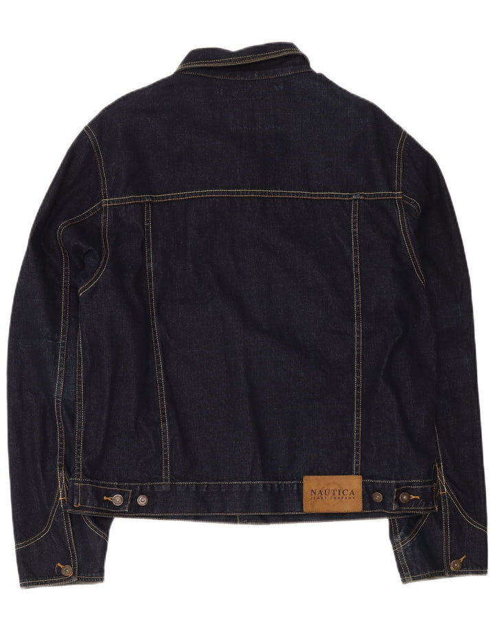 Nautica Mens Denim Jacket UK 42 XL Navy Blue Cotton