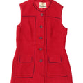 HARELLA Womens 5 Button Sleeveless Blazer Jacket UK 14 Medium Red New Wool Vintage Harella and Second-Hand Harella from Messina Hembry 