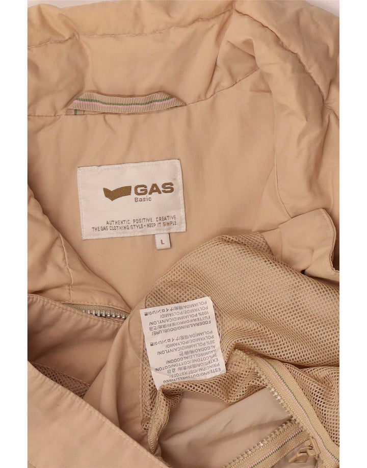 Gas Womens Regular Fit Windbreaker Jacket UK 16 Large Beige Cotton