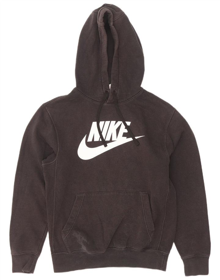 Nike Mens Graphic Hoodie Jumper Small Black Cotton