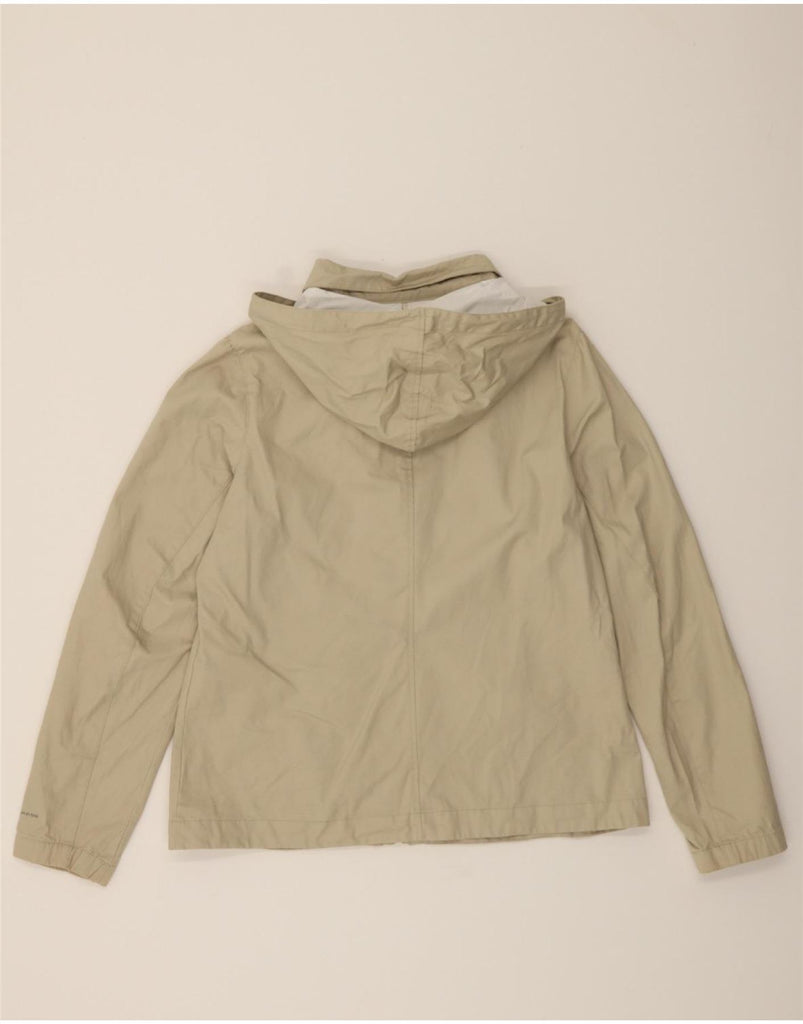 COLUMBIA Womens Hooded Bomber Jacket UK 16 Large Beige Cotton Vintage Columbia and Second-Hand Columbia from Messina Hembry 