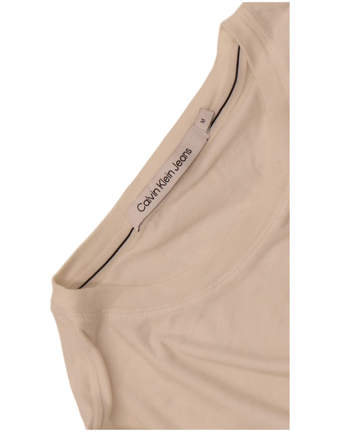 Calvin Klein Jeans Mens Graphic T-Shirt Top Medium Off White